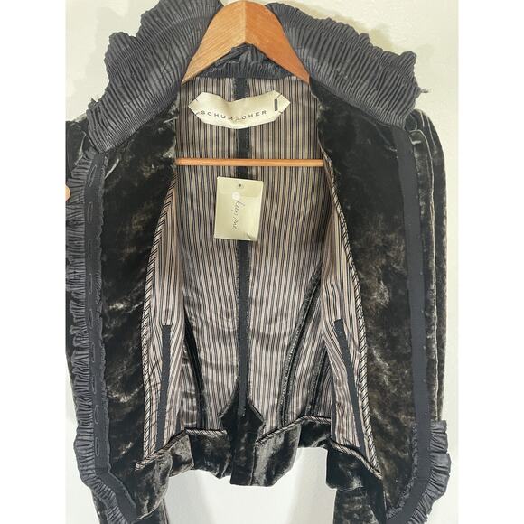 DOROTHEE SCHUMACHER Velour Lace Trimming Steampunk Jacket Victorian MED Gothic - Picture 14 of 16